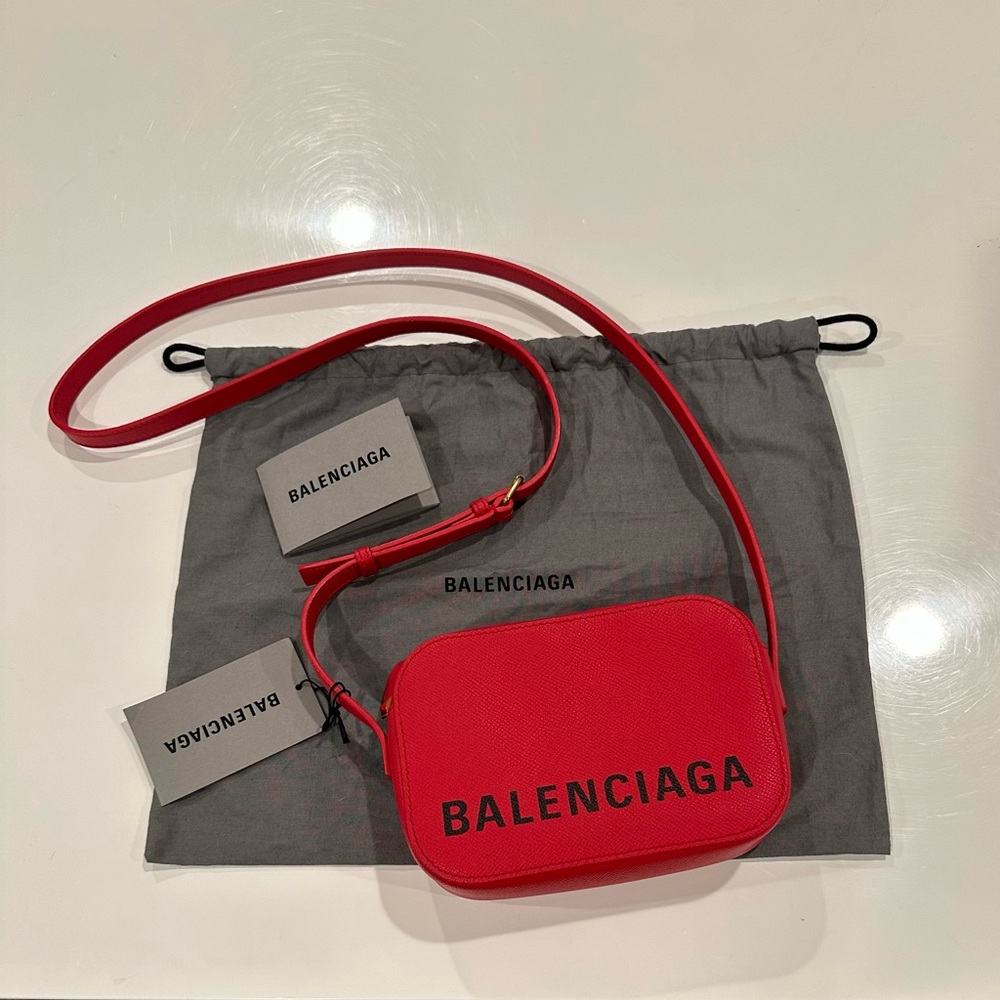 NWT Authentic Balenciaga Camera Bag Crossbody Red